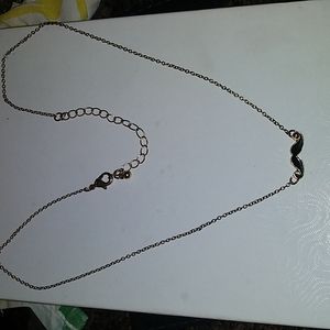 mustache necklace gold filled.